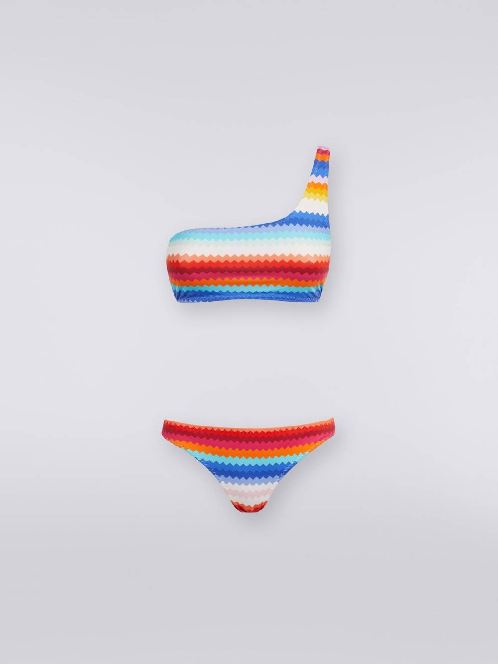 Missoni Bikini monospalla in nylon stretch stampa zig zag Offerta Giorno del Papà