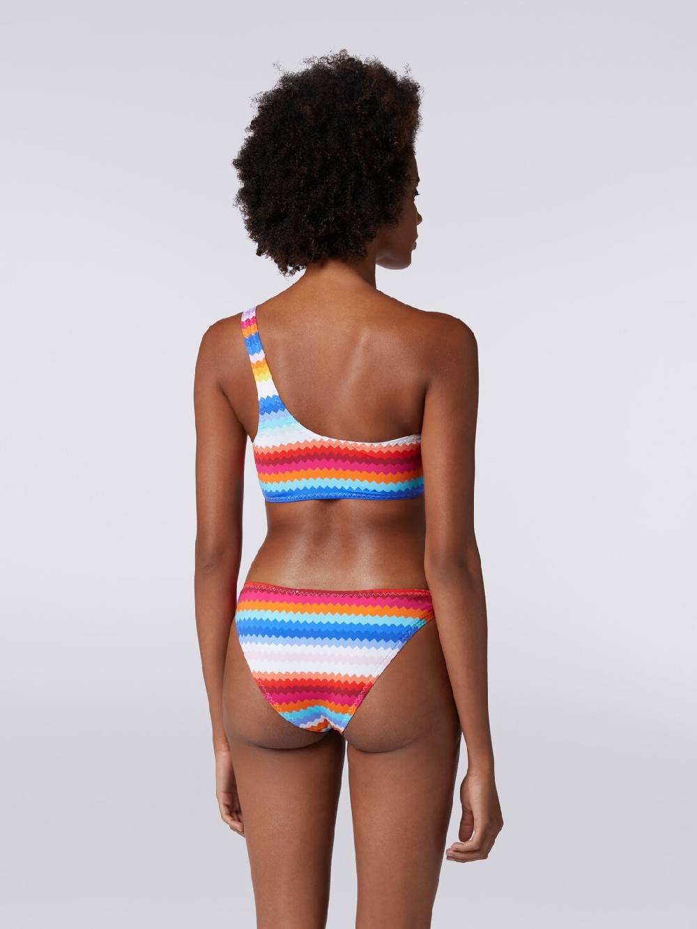 Missoni Bikini monospalla in nylon stretch stampa zig zag Offerta Giorno del Papà