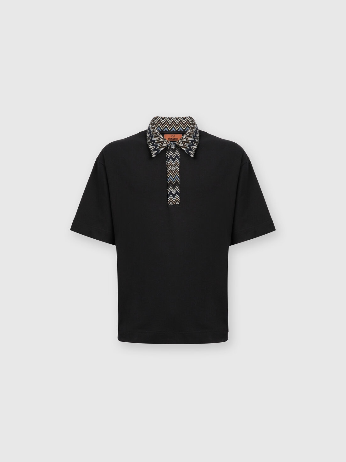 Missoni Polo in jersey di cotone con inserti in maglia chevron Offerta Anniversario