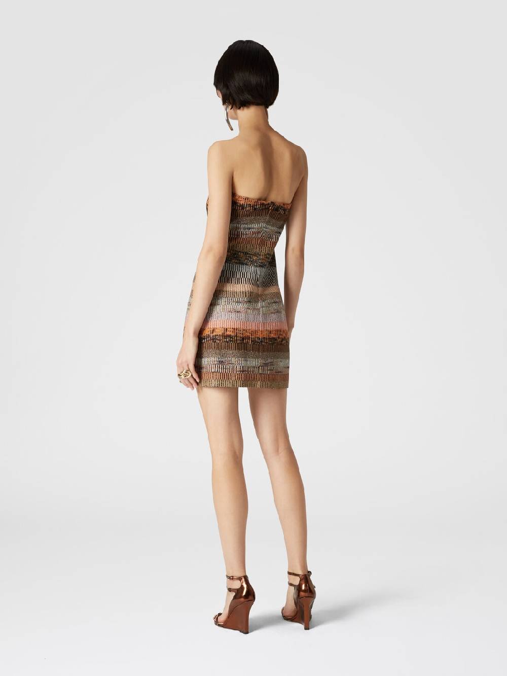 Missoni Mini-abito bustier in viscosa lamé Vendita calda