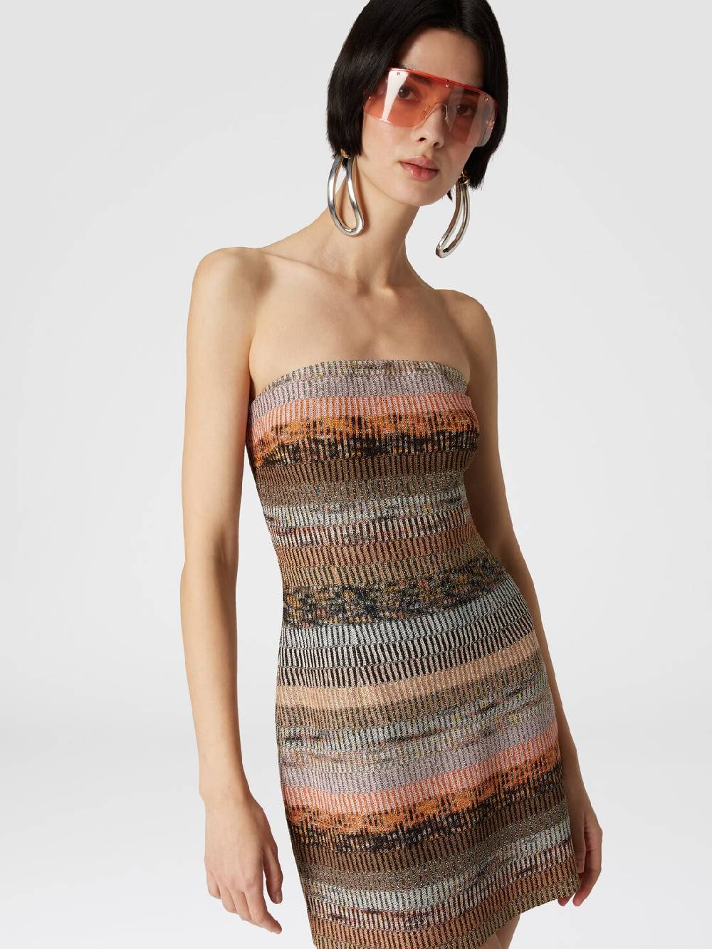 Missoni Mini-abito bustier in viscosa lamé Vendita calda