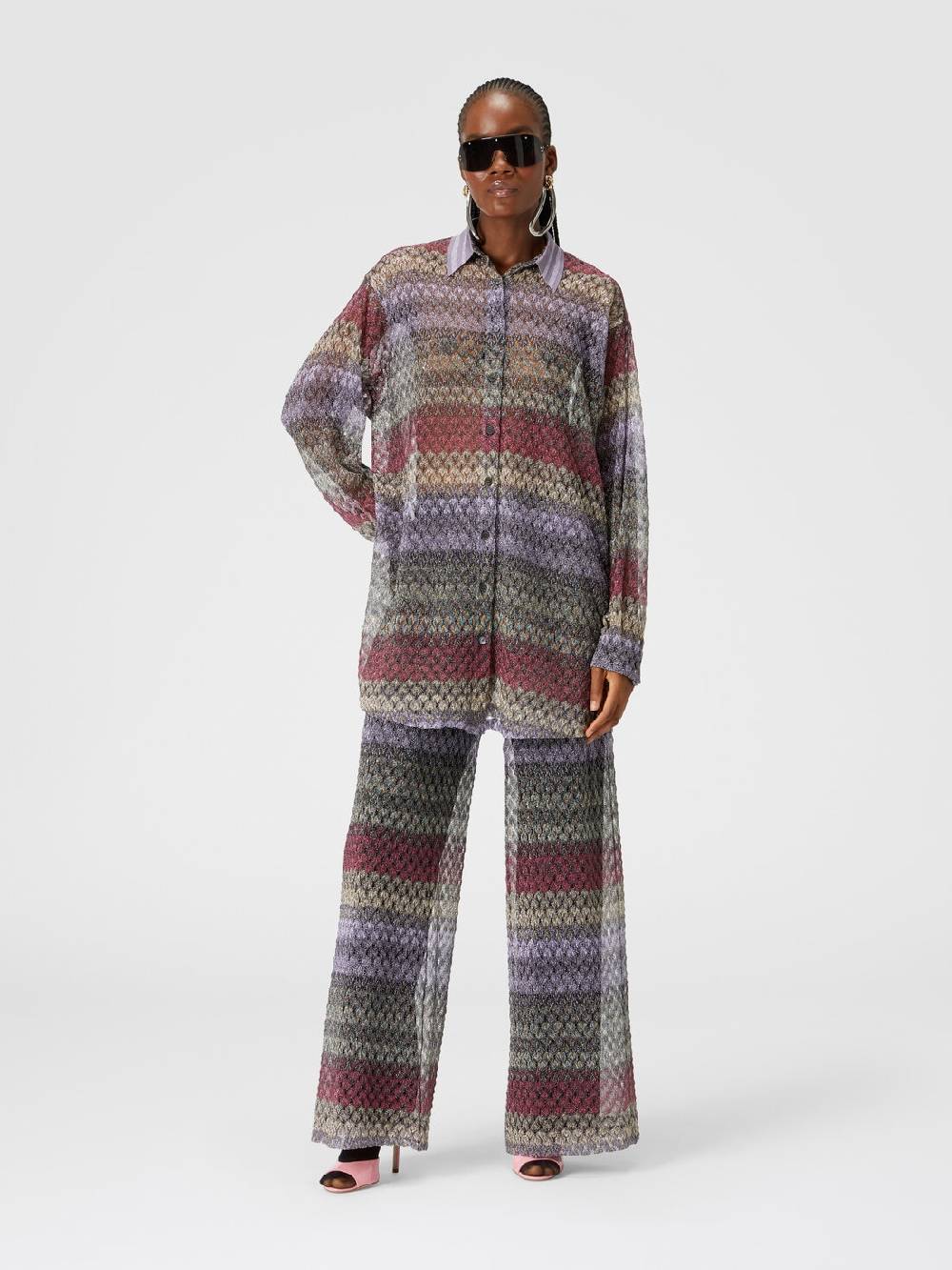 Missoni Camicia oversize con motivo pizzo lamé Offerta temporanea