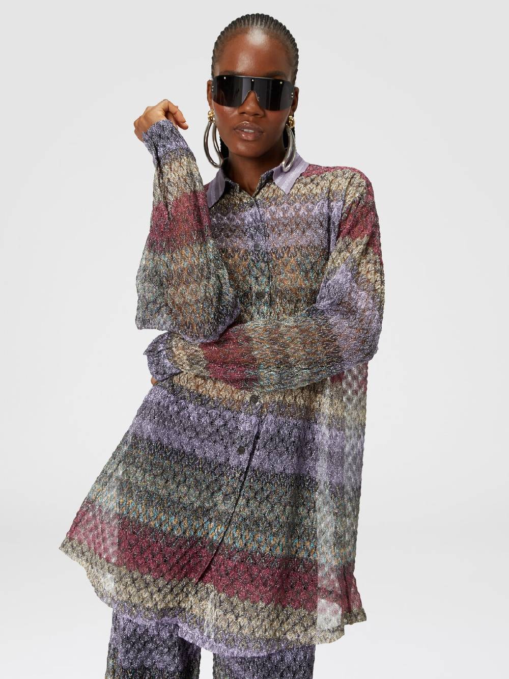 Missoni Camicia oversize con motivo pizzo lamé Offerta temporanea