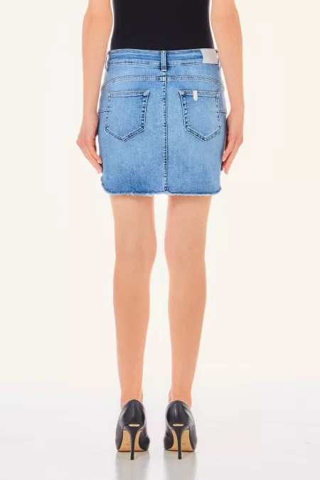 LIU JO BLUE DENIM GONNA MINI B UP FAME REG.W Super sconto