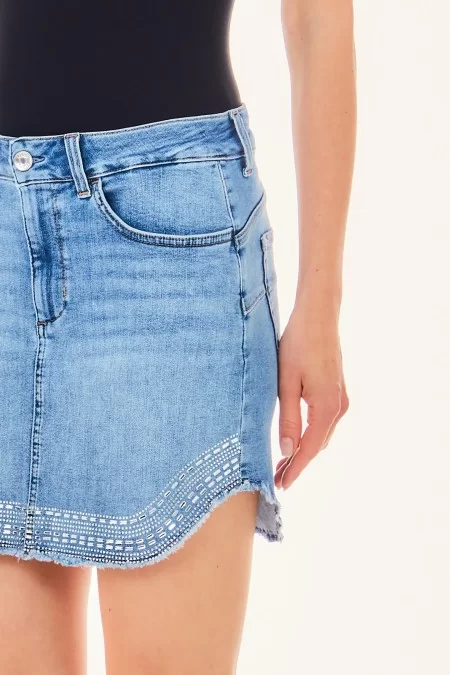 LIU JO BLUE DENIM GONNA MINI B UP FAME REG.W Super sconto