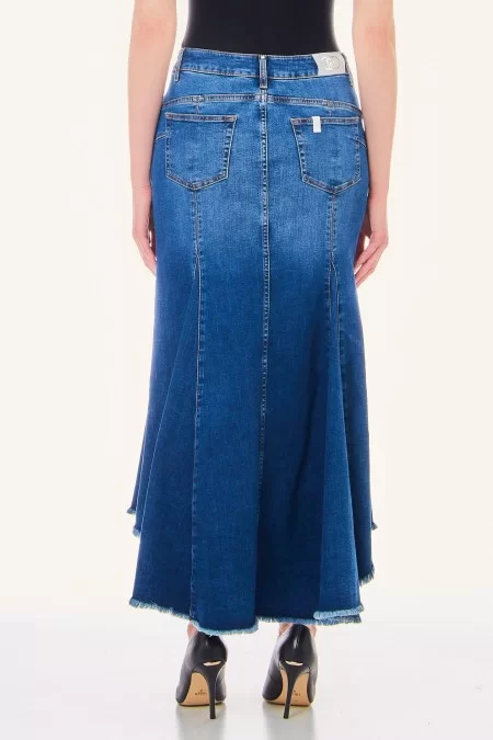 LIU JO BLUE DENIM GONNA B.UP LUNGA SIREN Smaltimento dello stoccaggio