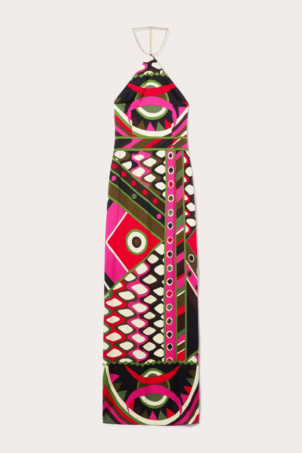 Pucci Abito con stampa Vivara e scollo all'americana Pucci Abito con stampa Vivara e scollo all'americana