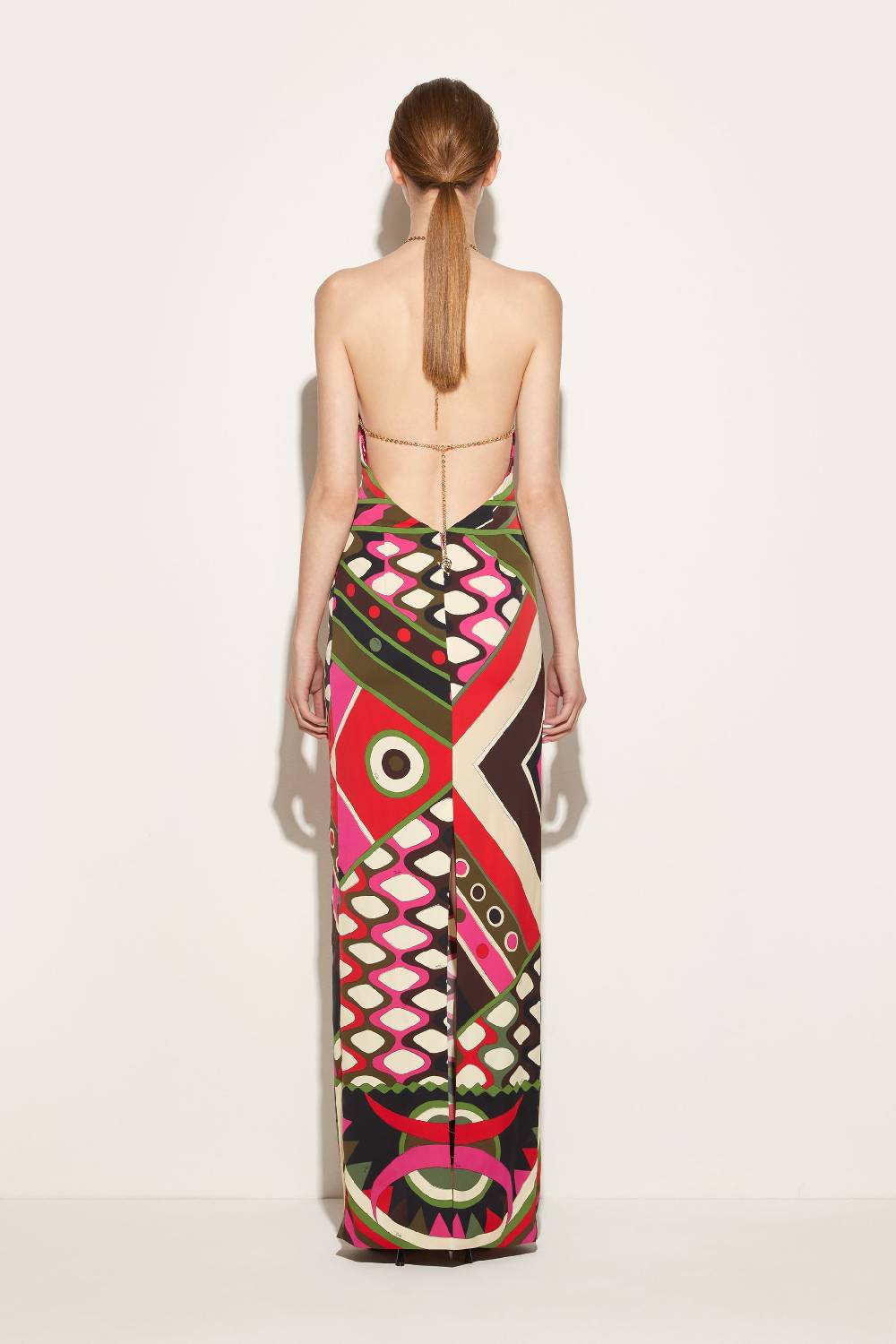 Pucci Abito con stampa Vivara e scollo all'americana Moda