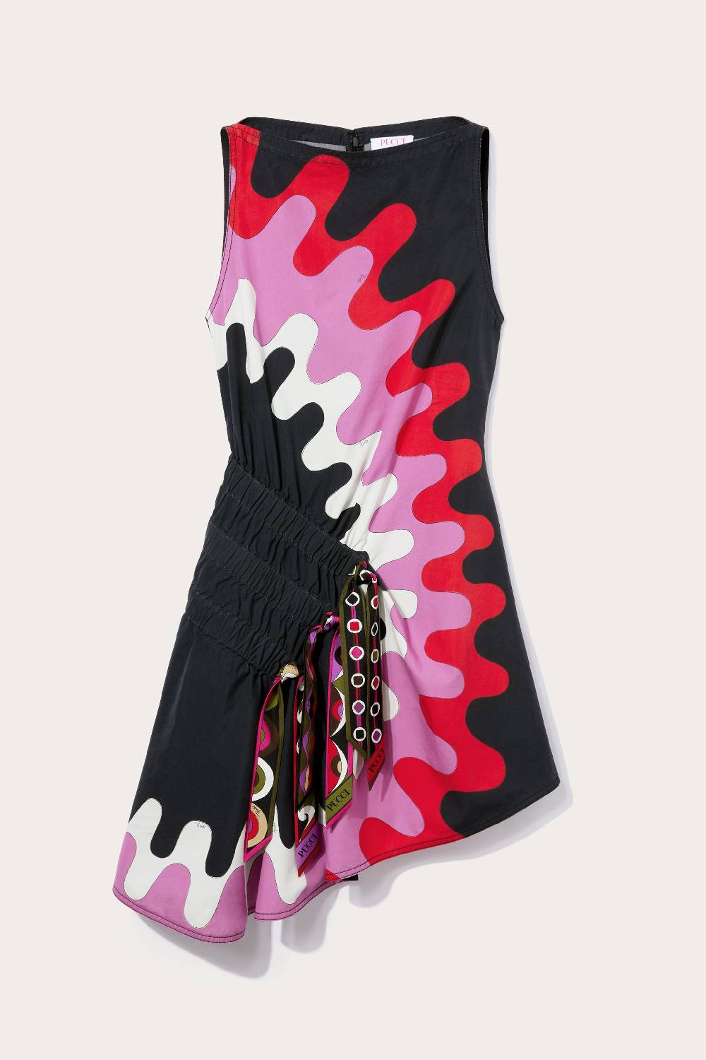 Pucci Mini abito con arricciature e stampa Bersaglio Pucci Mini abito con arricciature e stampa Bersaglio