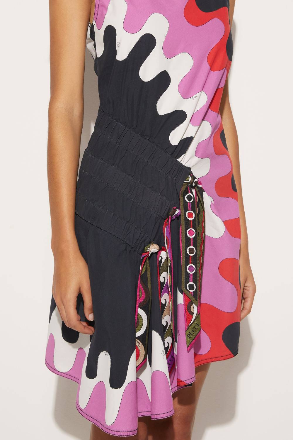 Pucci Mini abito con arricciature e stampa Bersaglio Italia