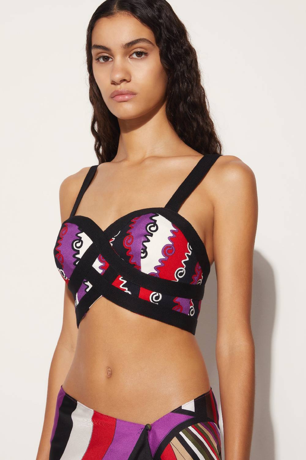 Pucci Top bustier con stampa Chiave In Linea