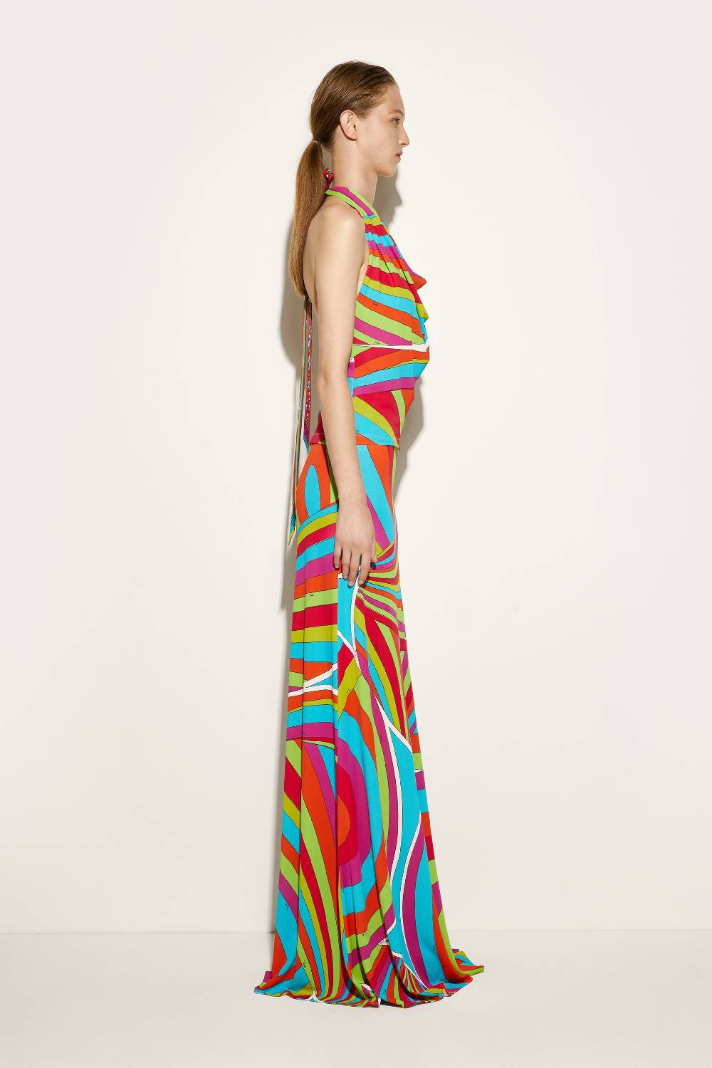 Pucci Top con scollo all'americana e stampa Iride Saldi Di Fabbrica