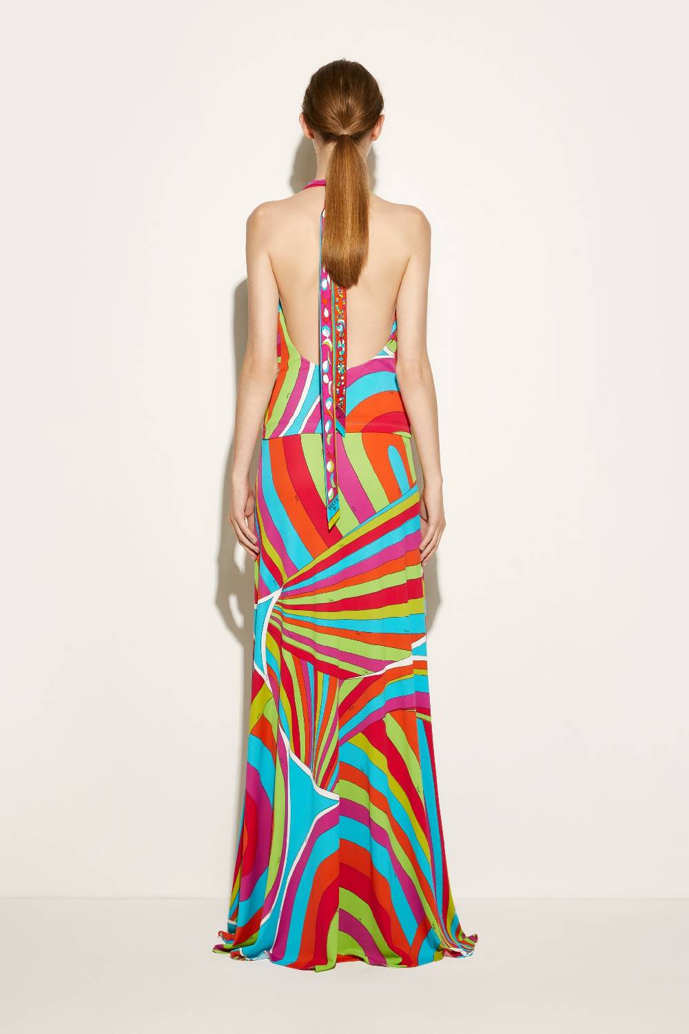 Pucci Top con scollo all'americana e stampa Iride Saldi Di Fabbrica