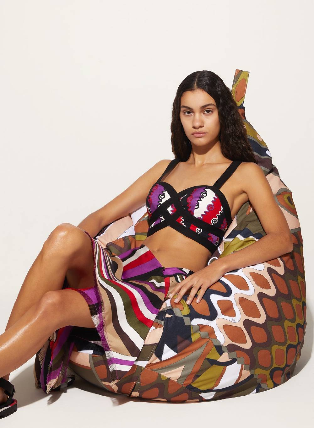 Pucci Pouf a sacco con stampa Vivara Italy