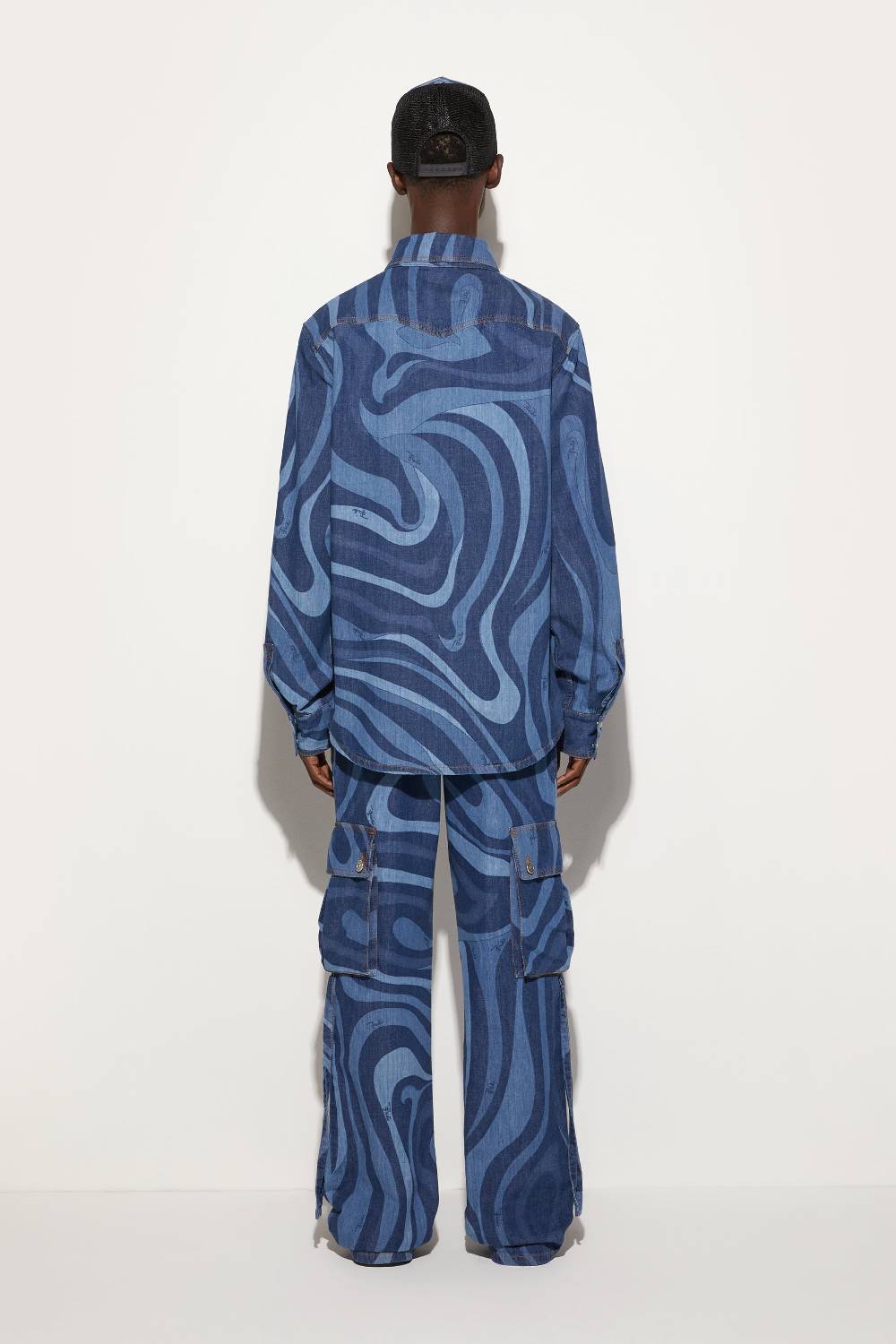 Pucci Camicia in denim con stampa Marmo Negozi Online