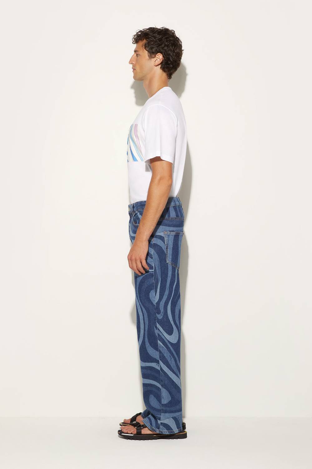 Pucci Jeans a gamba dritta con stampa Marmo Promozione Limitata