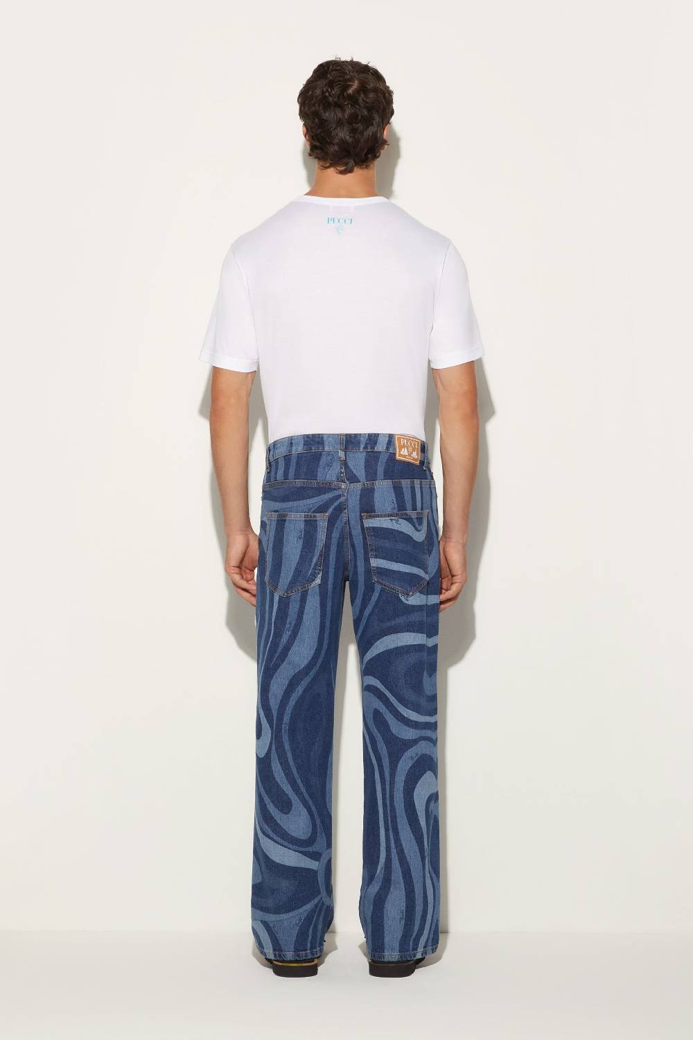 Pucci Jeans a gamba dritta con stampa Marmo Promozione Limitata