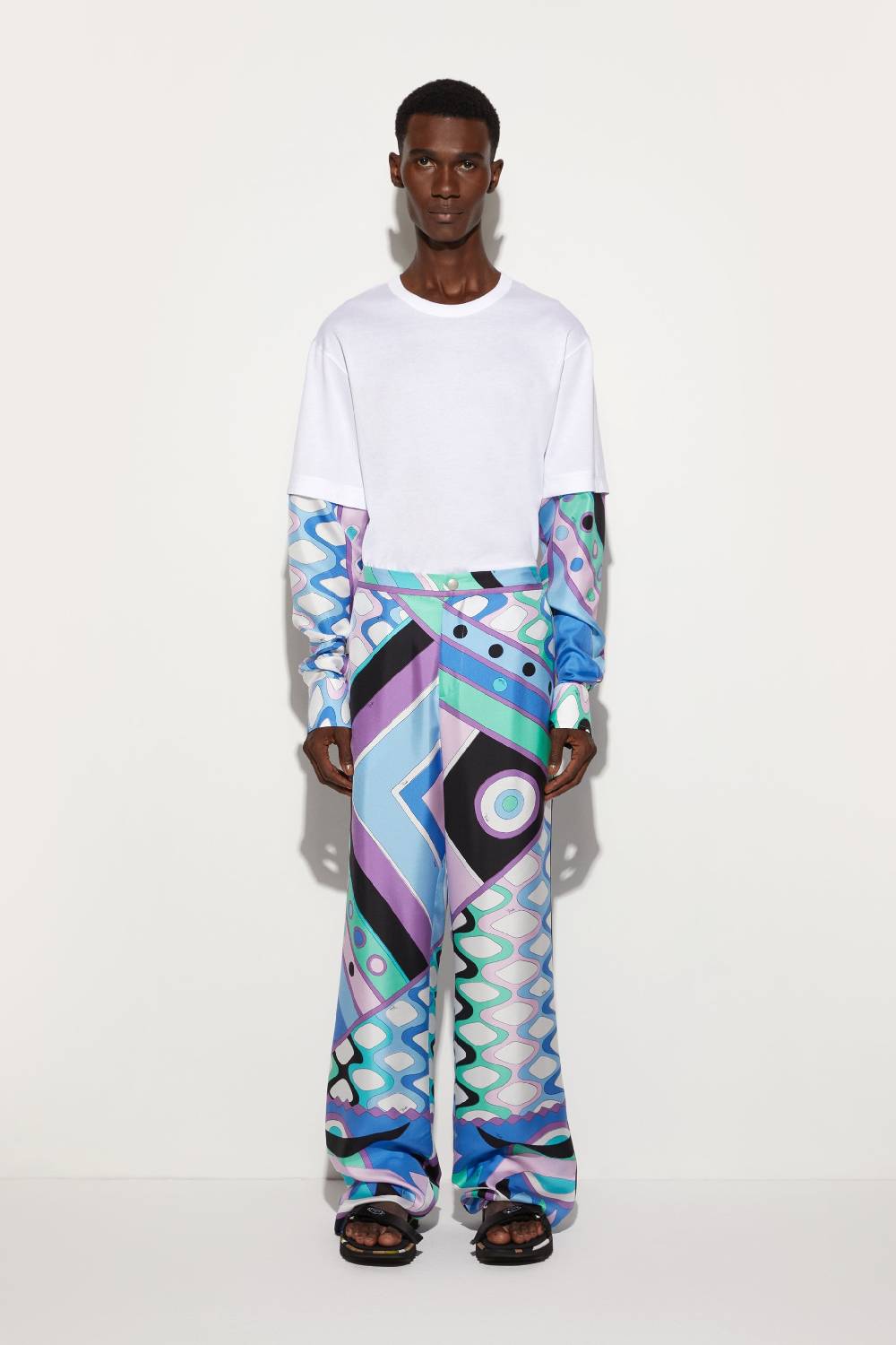 Pucci Pantaloni in seta con stampa Vivara Shopping Online