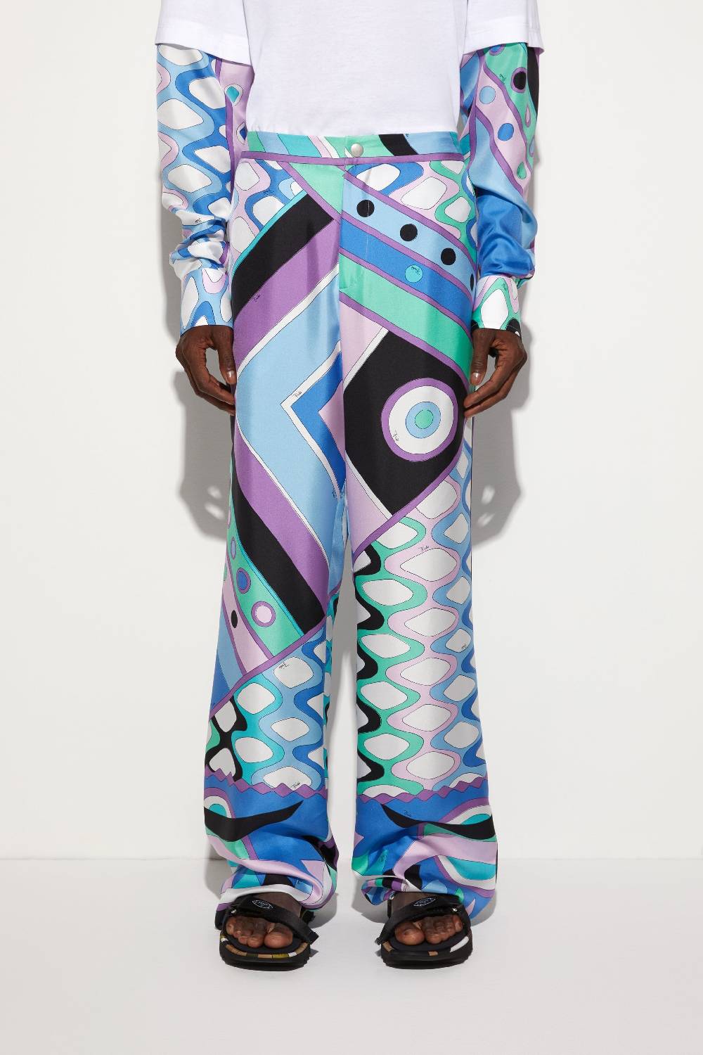 Pucci Pantaloni in seta con stampa Vivara Shopping Online