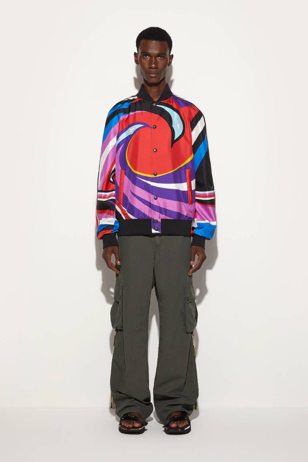 Pucci Bomber in seta con stampa Cigni Shopping Online