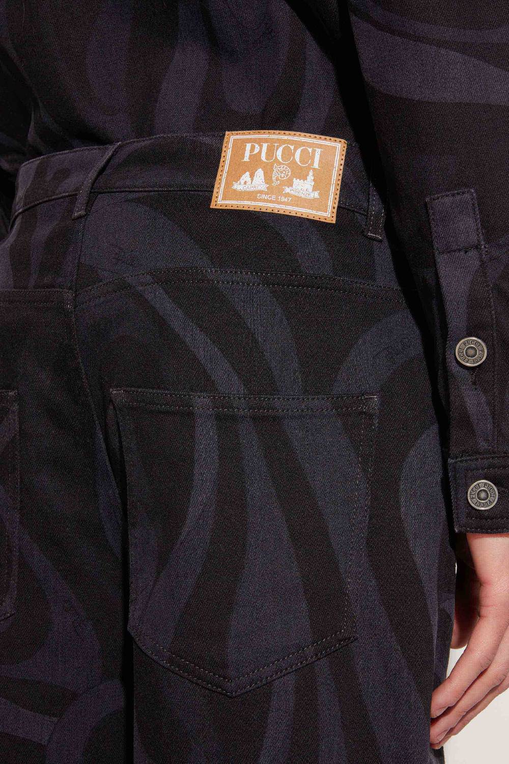 Pucci Jeans a gamba dritta con stampa Marmo Soddisfazione Garantita