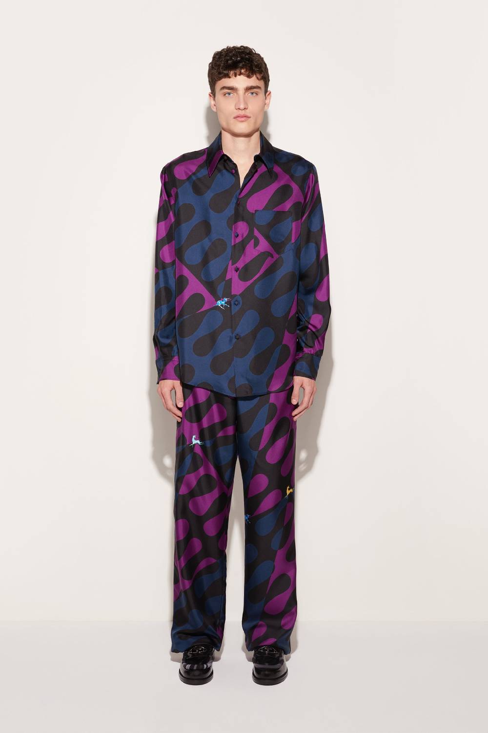 Pucci Camicia in seta con stampa Leocorno Consegna Veloce