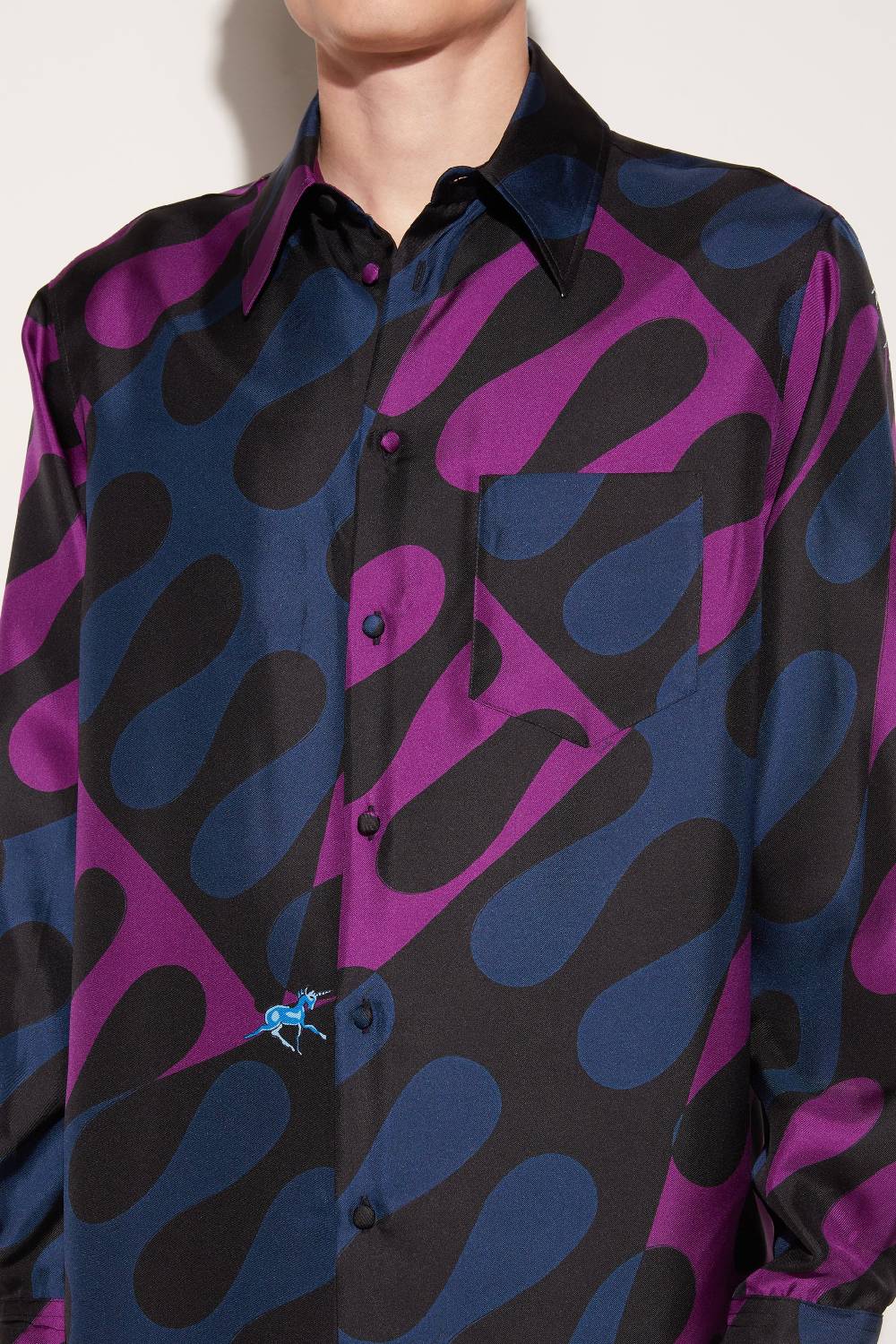 Pucci Camicia in seta con stampa Leocorno Consegna Veloce