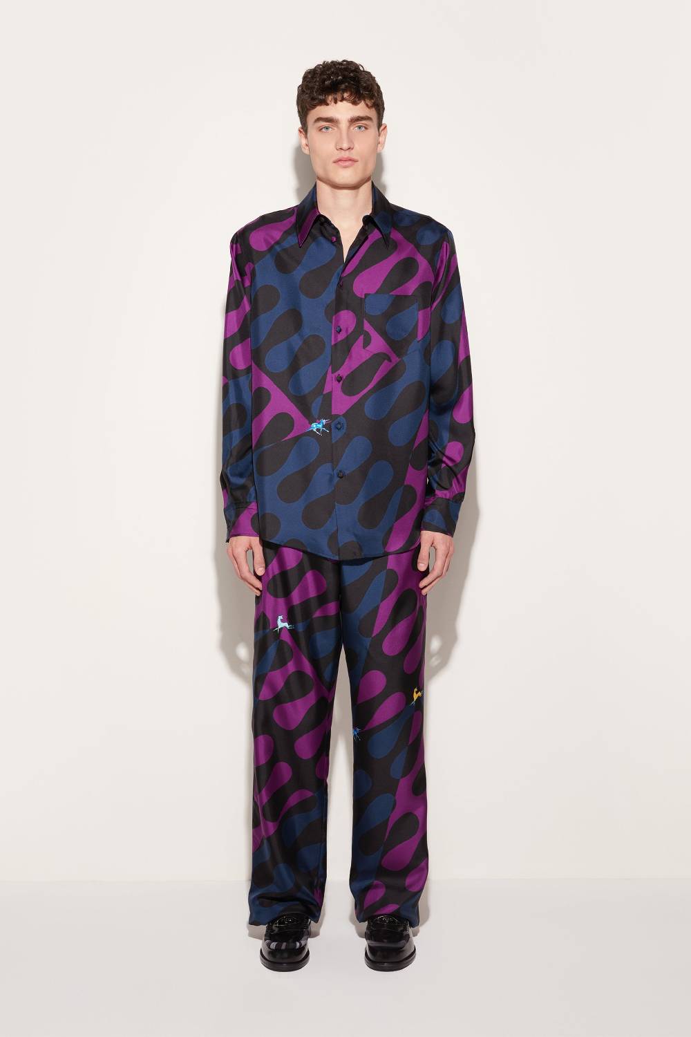 Pucci Pantaloni in seta con stampa Leocorno Promozione Limitata