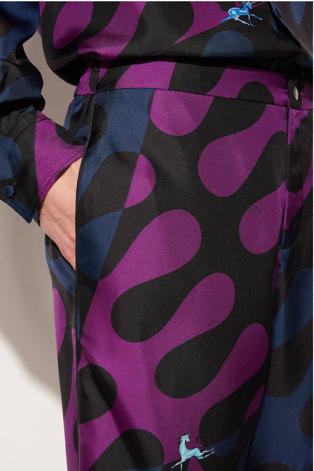 Pucci Pantaloni in seta con stampa Leocorno Promozione Limitata