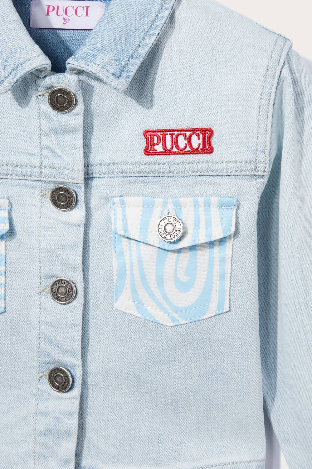Pucci Giacca in denim con inserti Marmo Soddisfazione Garantita