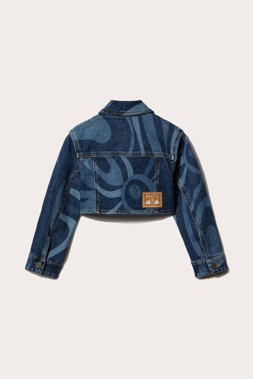 Pucci Marmo-Print Denim Jacket Negozi Online