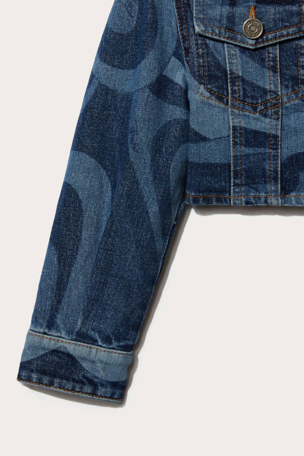 Pucci Marmo-Print Denim Jacket Negozi Online