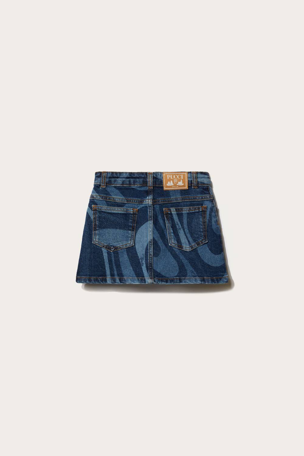 Pucci Marmo-Print Denim Skirt Shopping Online