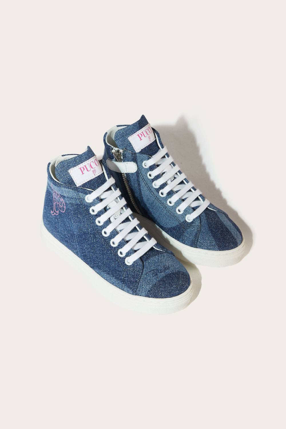 Pucci Marmo-Print Denim Sneakers Convenienza