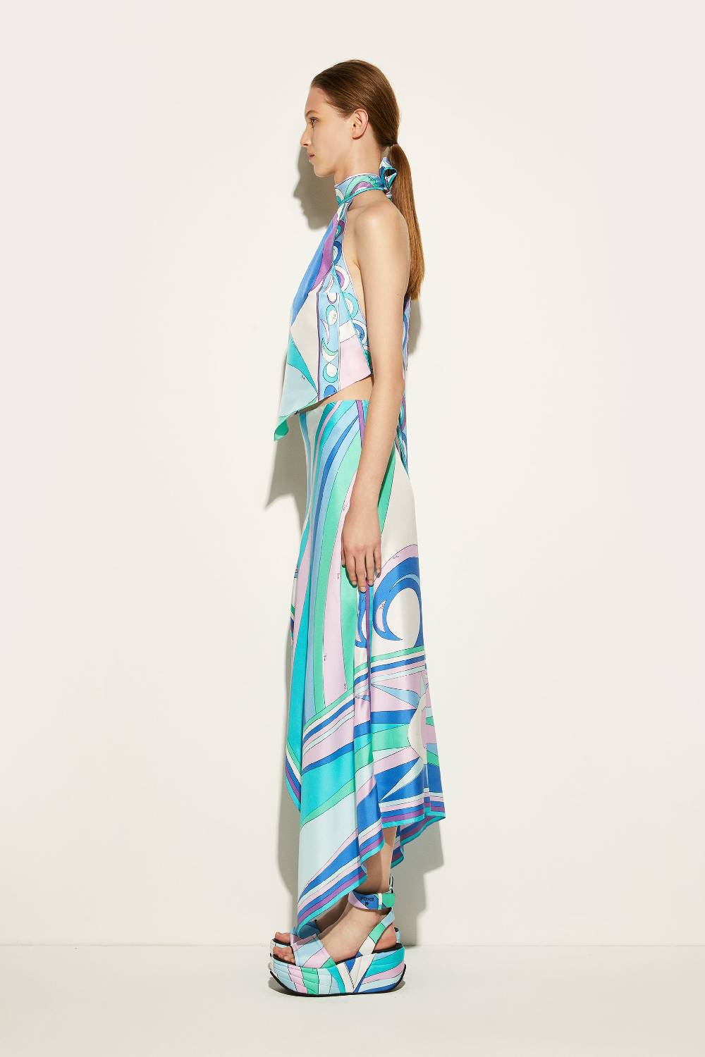 Pucci Gonna in seta con stampa Cigni Hotsell