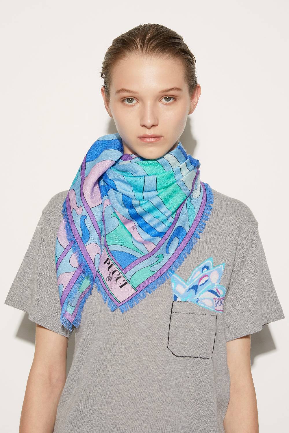 Pucci Foulard grande jacquard con motivo Marmo Consegna Veloce