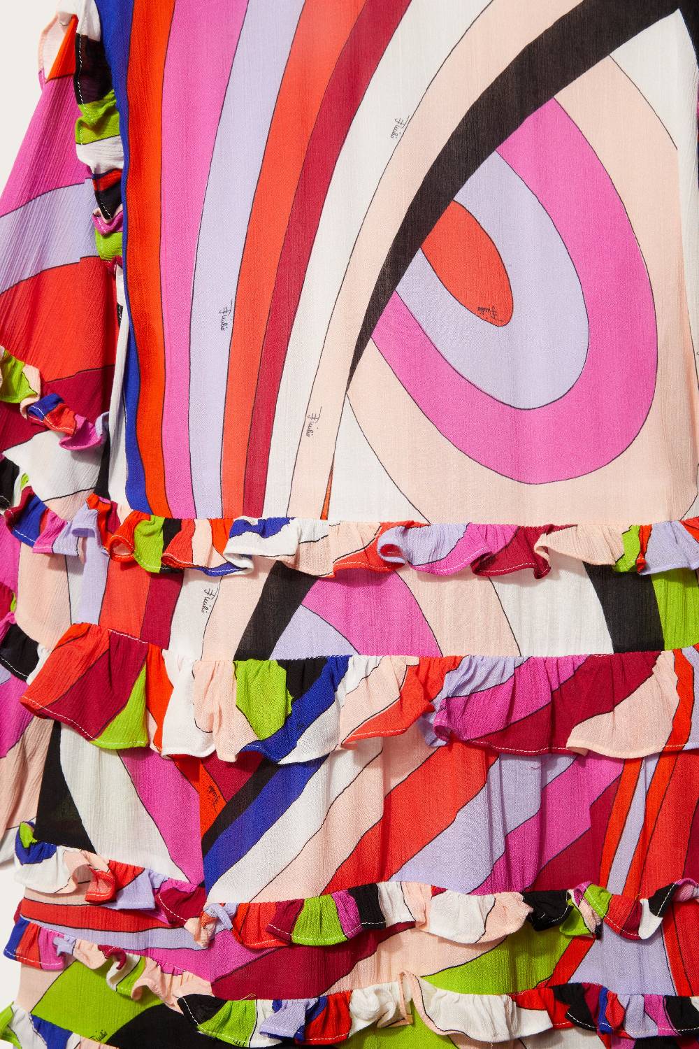 Pucci Iride-Print Ruffled Dress Italia