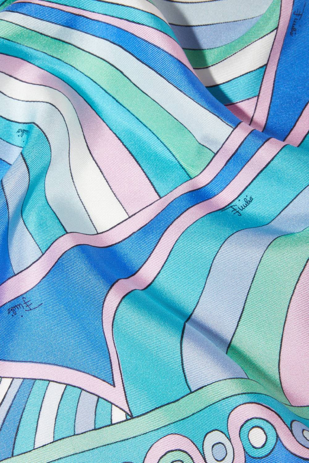 Pucci Foulard in seta con stampe Iride e Onde Acquista Ora