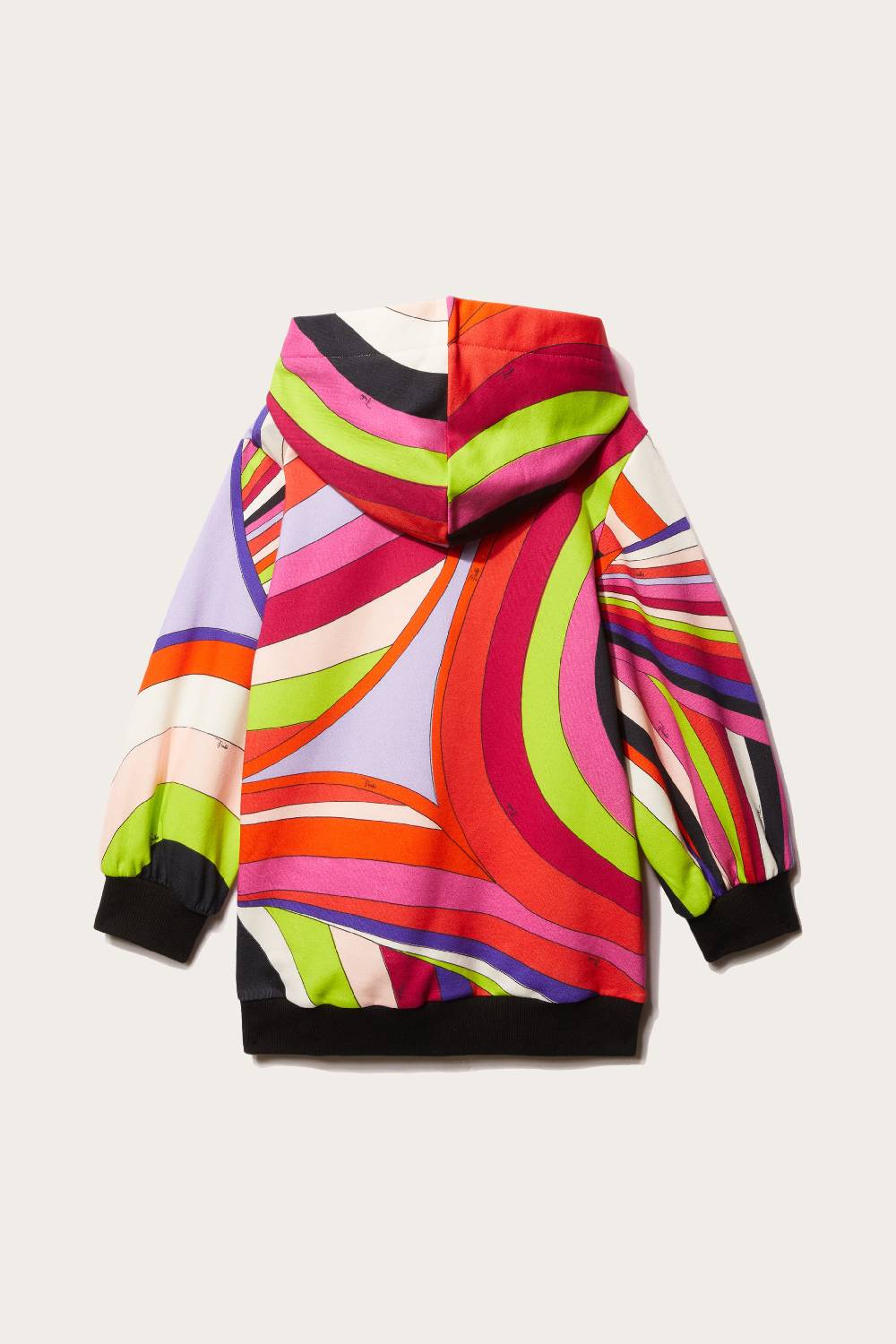 Pucci Iride-Print Cotton Hoodie Dress Nuovo