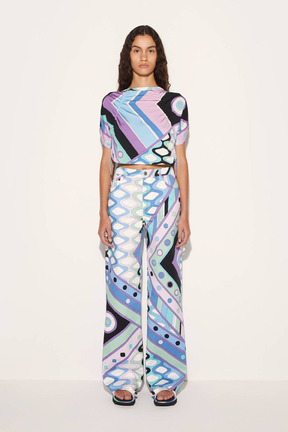 Pucci Pantaloni a gamba ampia con stampa Vivara Convenienza