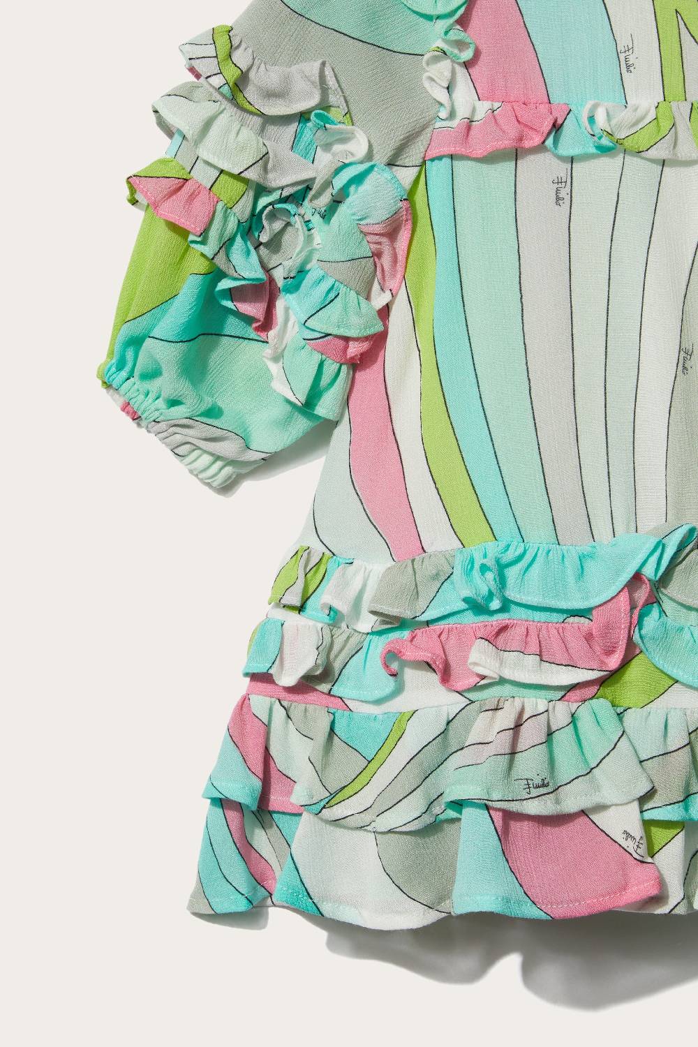 Pucci Iride-Print Ruffled Dress Hotsell