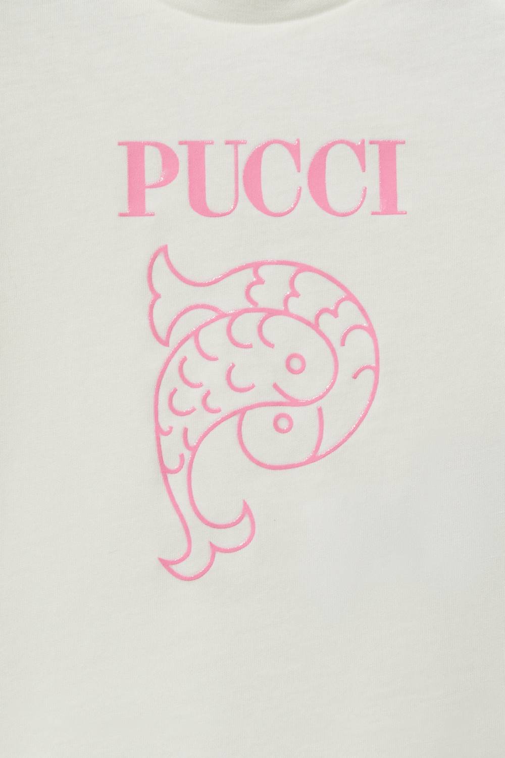 Pucci Logo-Print Cotton T-Shirt Saldi Di Fabbrica