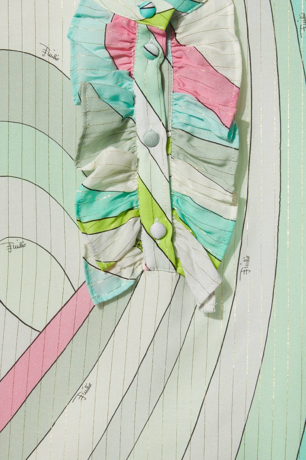 Pucci Iride-Print Ruffled Top Moda