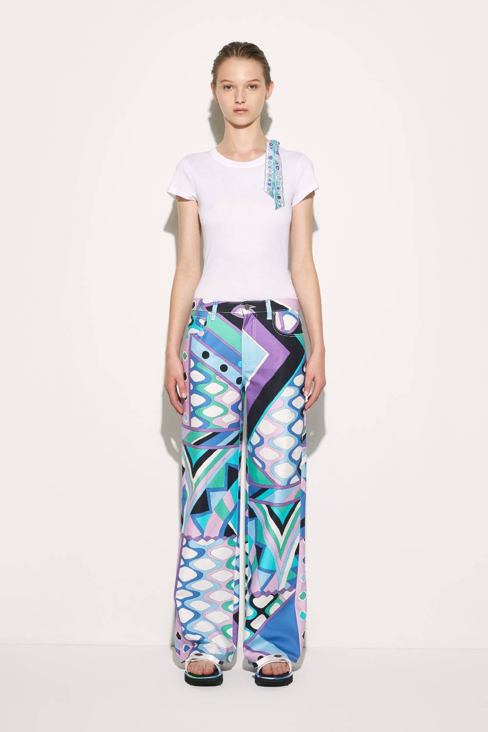Pucci T-shirt con inserto Iride Prezzo Ridotto