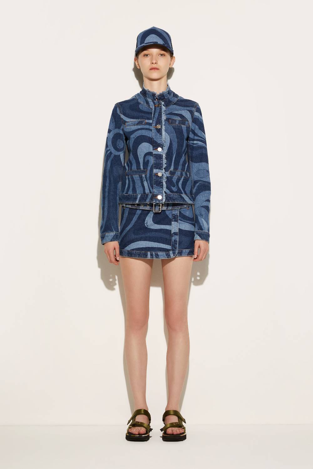 Pucci Giacca in denim con stampa Marmo Rilascio limitato