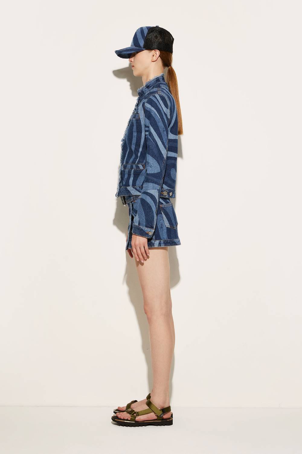 Pucci Giacca in denim con stampa Marmo Rilascio limitato