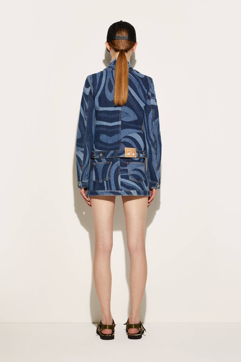 Pucci Giacca in denim con stampa Marmo Rilascio limitato