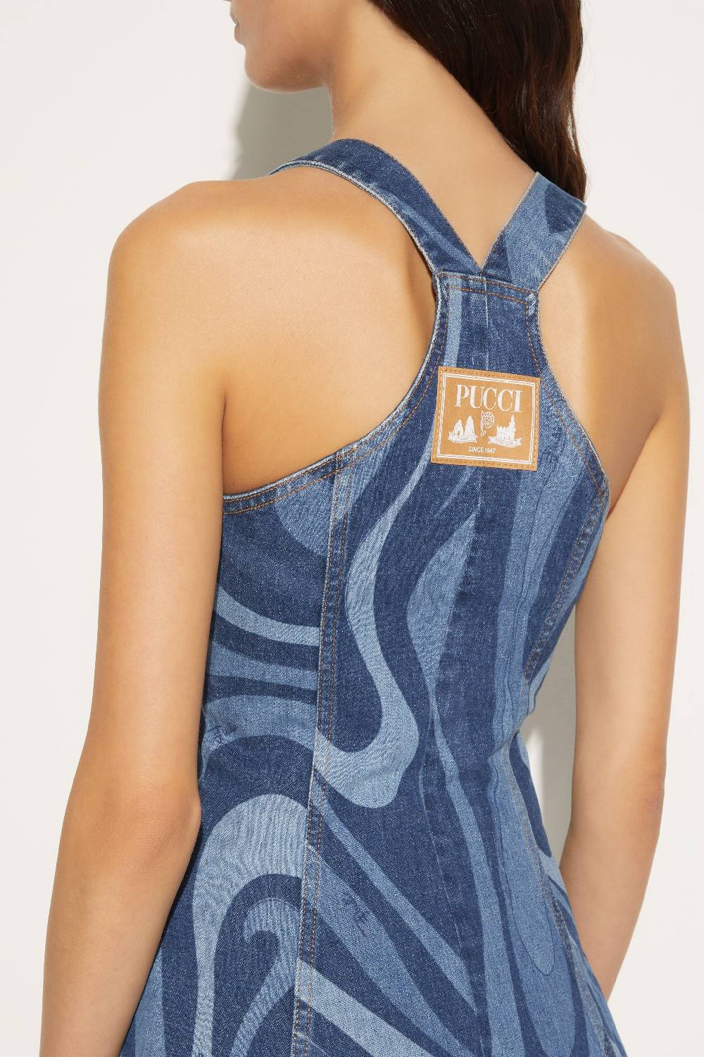 Pucci Abito in denim con stampa Marmo ACQUISTA ORA