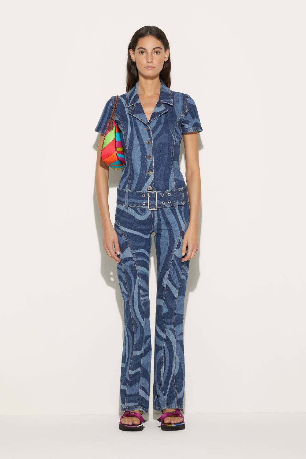 Pucci Tuta in denim con stampa Marmo Latest stili