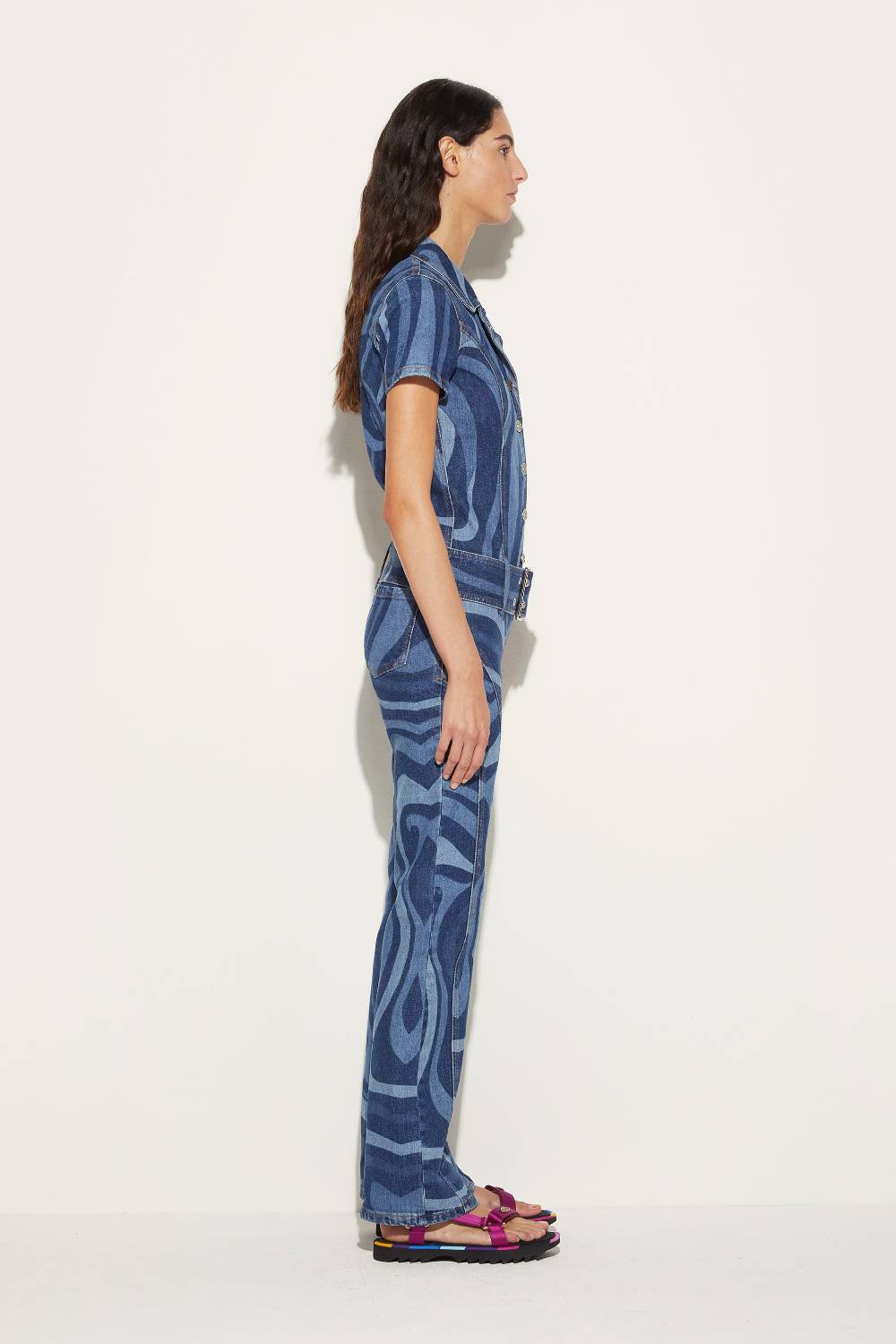 Pucci Tuta in denim con stampa Marmo Latest stili